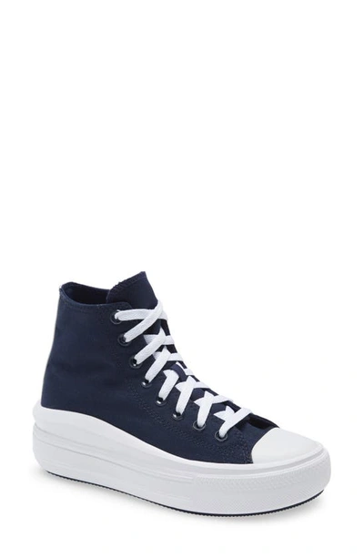 Converse Chuck Taylor All Star Move High Top Platform Sneaker In Obsidian/ Pure Silver/ White