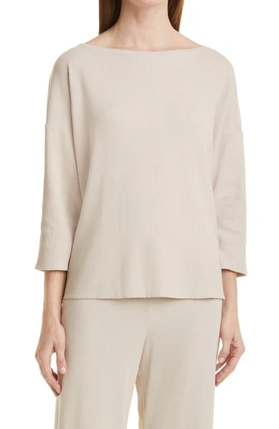 Eileen Fisher Bateau Neck Boxy Top In Black