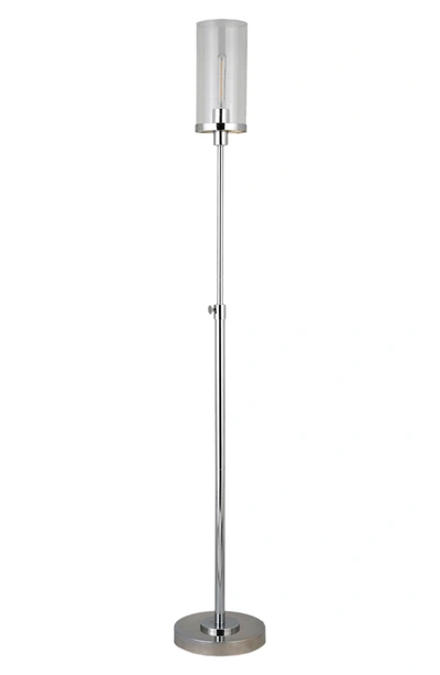 Hudson & Canal Frieda Polished Nickel Floor Lamp With Clear Glass Shade In Silver