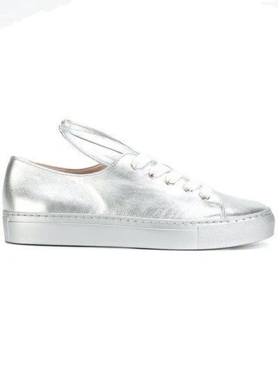 Minna Parikka All Ears Silver Laminated Leather Sneaker In Argento