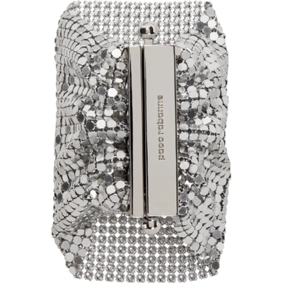 Paco Rabanne Pixel Tie Bracelet In Silver Color Knit