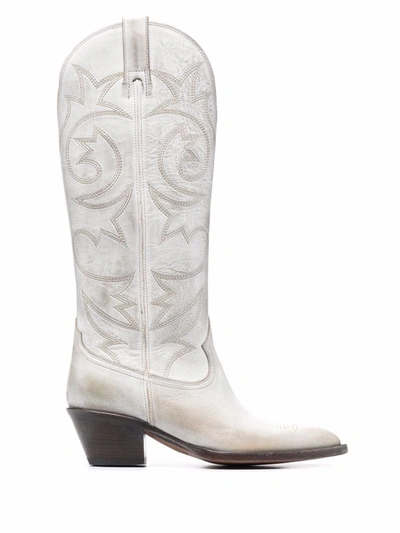 Buttero Texan Boots In White Leather