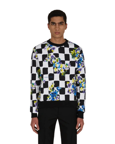 Off-white Check Flowers Crewneck Sweatshirt In Multicolor