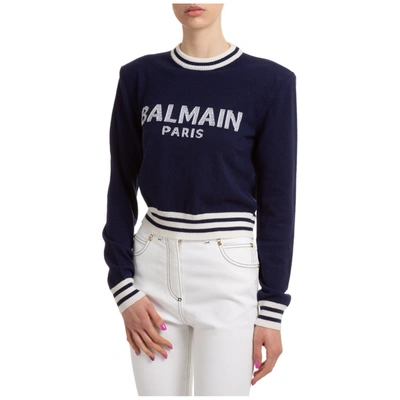 Balmain Women's Sweatshirt In Blu