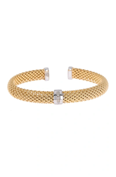 Meshmerise 18k Gold Vermeil Diamond Bangle In Yellow