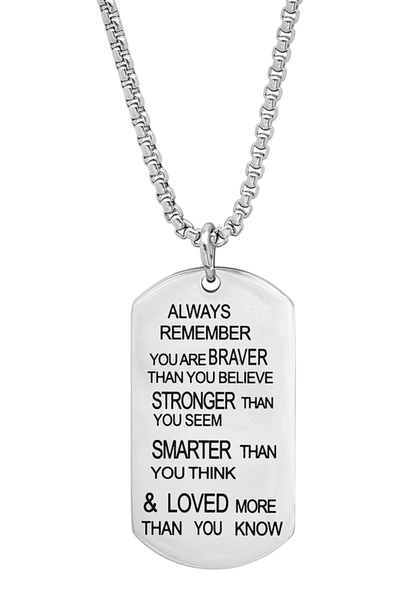 Hmy Jewelry Inspiration Dog Tag Necklace In Metallic