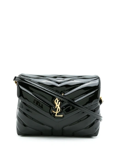 Saint Laurent Toy Loulou Puffer Quilted Leather Crossbody Bag In Black/gold