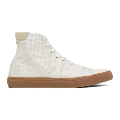 Saint Laurent White Larry High-top Sneakers In 9667 Whtang