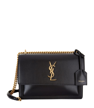 Saint Laurent Sunset Leather Shoulder Bag In Nero