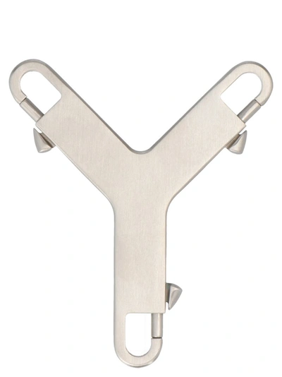 Rick Owens Phlegethon Cereberus Keychain In Silver