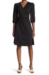 Love By Design Amelia Ruched Wrap Dress In Black