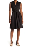 Love By Design Prescott Sleeveless Wrap Dress In Black