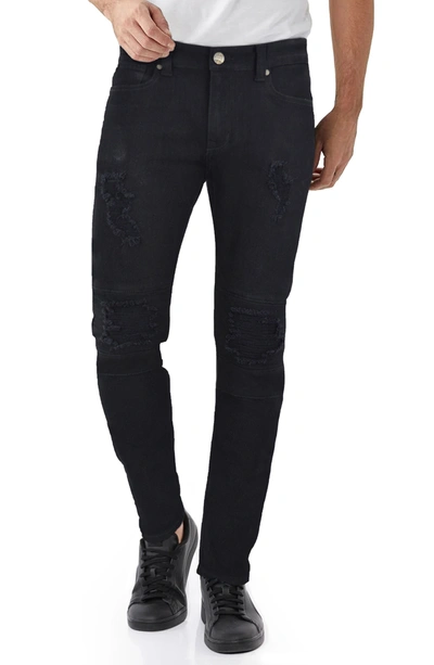 X-ray Stretch Moto Skinny Jeans In Jet Black