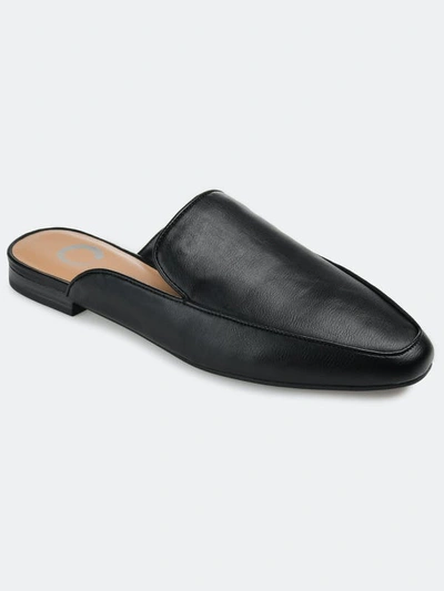 Journee Collection Women's Akza Wide Width Slip On Square Toe Mules Flats In Black