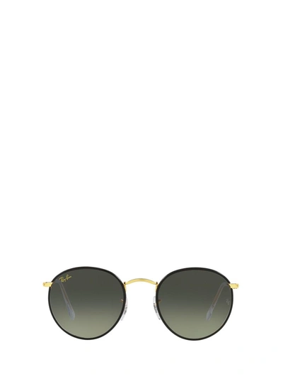 Ray Ban Ray-ban Crystal Phantos 50mm Gradient Round Sunglasses In Black On Legend Gold