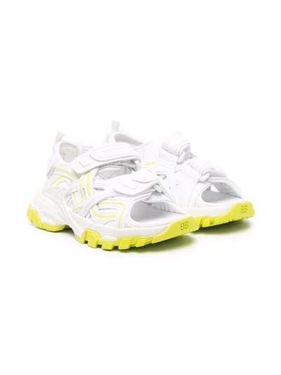 Balenciaga White Sandals Track Clear Sole For Kids With Logo