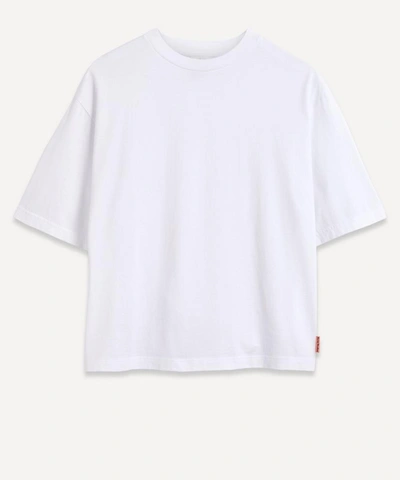 Acne Studios Pink Label Cotton-jersey Cropped T-shirt In Optic White