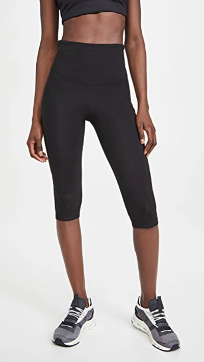 Yummie Talia Cotton Stretch Shaping Capri In Black