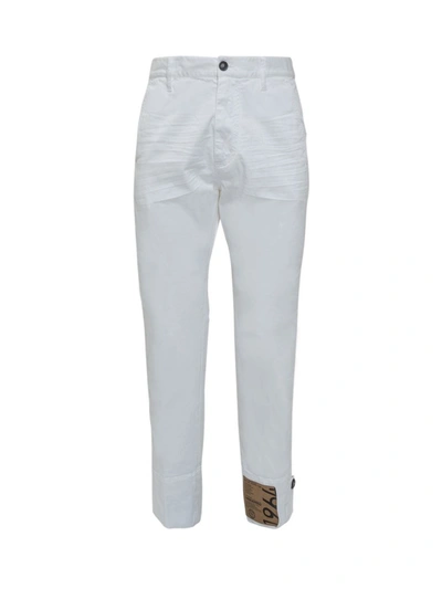 Dsquared2 Logo Patch Chino Pants In White