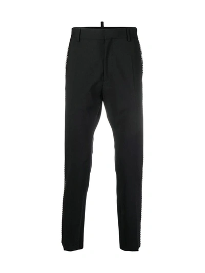 Dsquared2 Studs Embellished Pants In Black