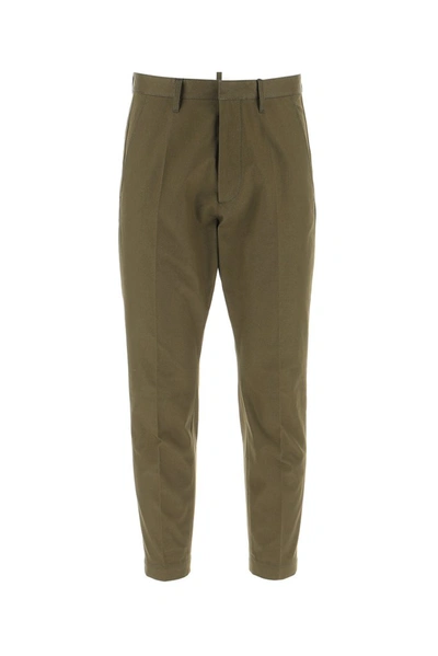 Dsquared2 Tapered Straight Leg Trousers In Green