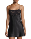 Christine Lingerie Bijoux Lace-band Silk Chemise In Black