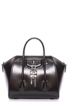 Givenchy Mini Antigona Lock Leather Satchel In Black