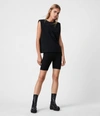 Allsaints Womens Black Coni Sleeveless Organic-cotton Vest Top L