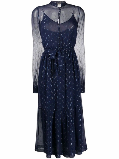 Saint Laurent Women's Blue Silk Dress