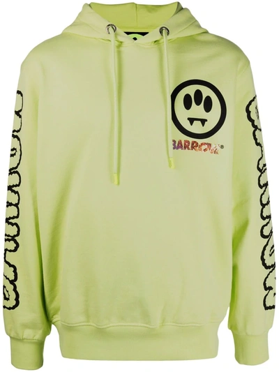 Barrow Graphic-print Cotton Hoodie In Yellow
