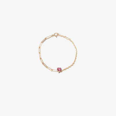 Yvonne Léon Solitaire 18ct Yellow-gold And Rhodolite Bracelet