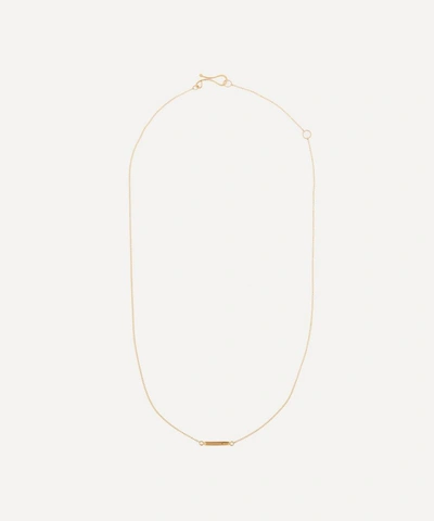 Melissa Joy Manning 14ct Gold Diamond Bar Pendant Necklace