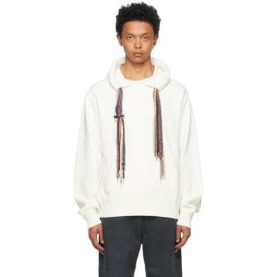 Ambush Printed Cotton Jersey Multi Cord Hoodie In White