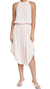 Ramy Brook Audrey Sleeveless Halter Drop Waist Midi Dress In Powder Pink