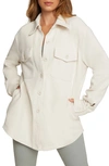Good American Fleece Shirt Jacket In White001