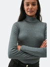 Michael Stars Clarine Shine Turtleneck In Grey