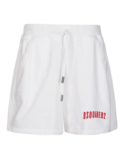 Dsquared2 White Cotton Track Shorts