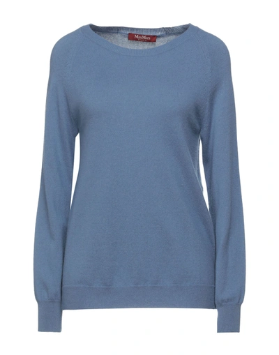 Max Mara Ribbed Knit Sweater In Light Blue