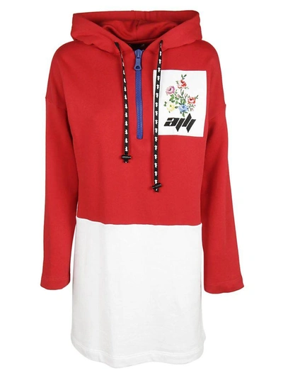 Au Jour Le Jour Embroidered Detail Hoodie In Rosso