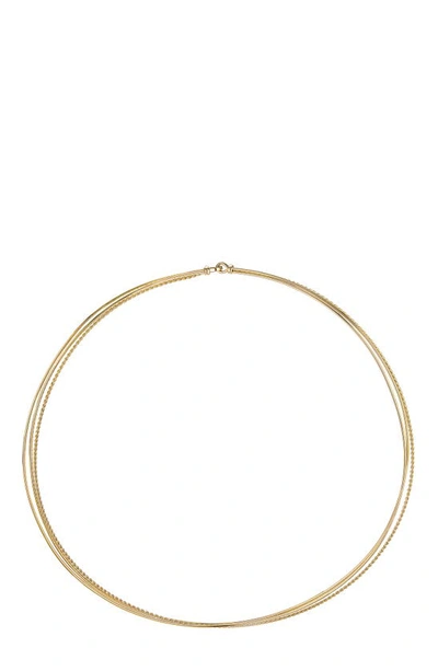 David Yurman Dy Elements 3-row Hard Wire Necklace In 18k Yellow Gold