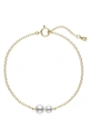 Mikimoto Women's 18k Yellow Gold & 5-6mm Akoya Pearl Station Bracelet