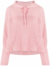 Rag & Bone Sunny Ribbed Organic Cotton-blend Hoodie In Pale Coral