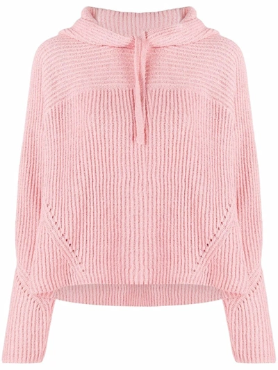 Rag & Bone Sunny Ribbed Organic Cotton-blend Hoodie In Pale Coral