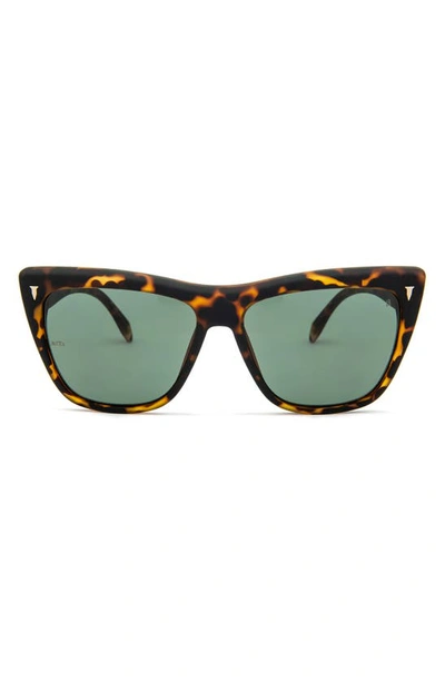 Mita 58mm Wynwood Cat Eye Sunglasses In Shiny Tokyo Tort / Green