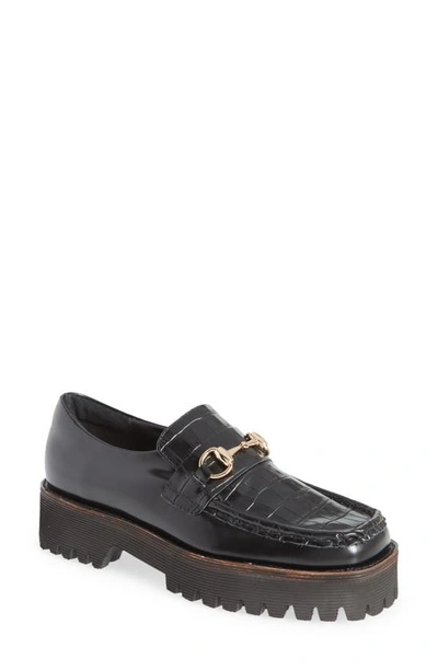Intentionally Blank Croc Loafer In Black
