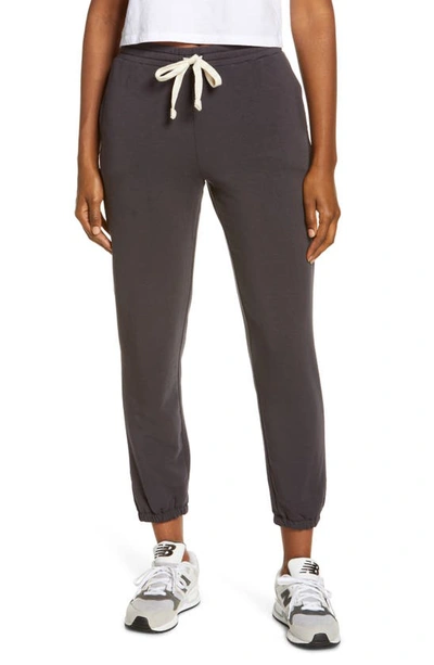 Madewell Mwl Superbrushed Easygoing Sweatpants In Black Coal