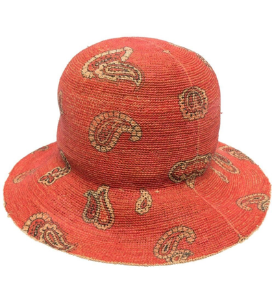 Etro Paisley Printed Woven Sun Hat In Red
