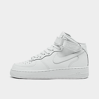 Nike Air Force 1 Mid Le Big Kids' Shoes In White/white