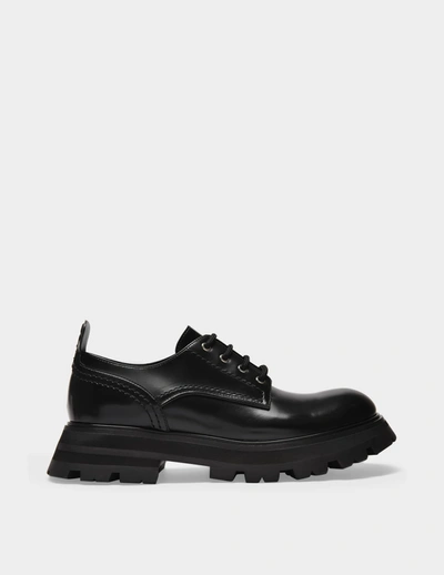 Alexander Mcqueen Derby Flat Shoes In Black