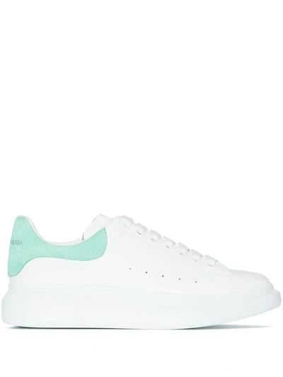 Alexander Mcqueen Oversized Low-top Sneakers In White/ Teal